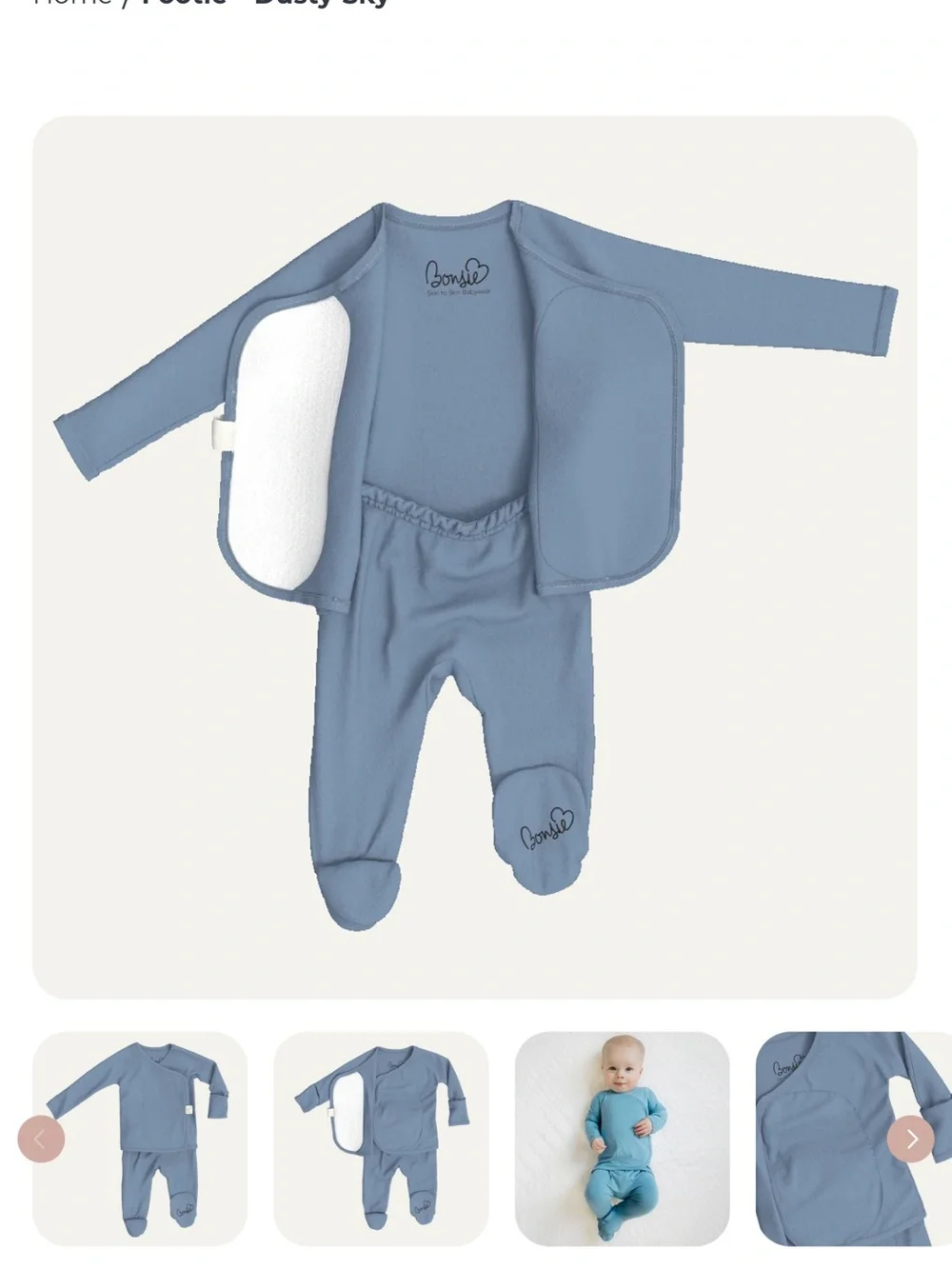 Bonsie Skin to Skin onesie size newborn
